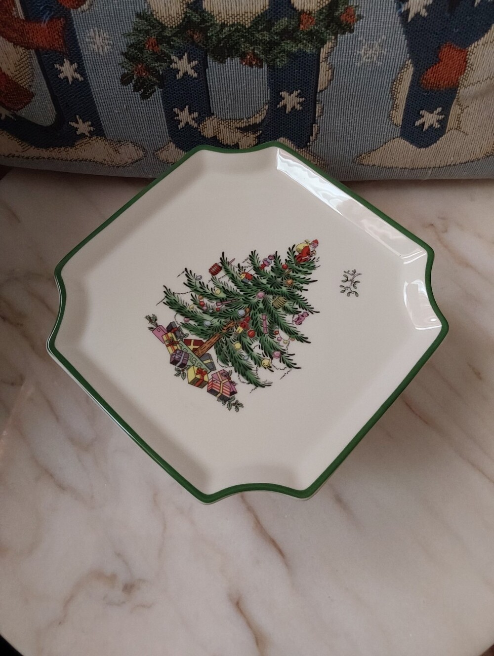 Spode Christmas Tree Pedestal Cake Stand, NWOT Small Platter